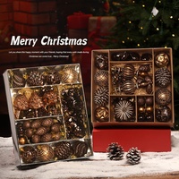 Vente en gros usine – Nouveaux pendentifs décoratifs en résine marron à sequins pour boules de Noël – Ensemble créatif de petites décorations DIY pour sapin de Noël – Modèle 4