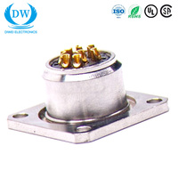 Conector M16 de Montaje en Panel con 4 Orificios DIN 8 Pines AISG M16 M12 M8, Conector de Cable de Soldadura de 8 Pines
