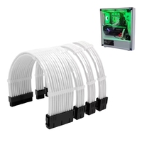 Kabel ekstensi PSU 30cm 18AWG kabel daya 4 Kit Motherboard ATX 24Pin GPU PCI-E 6 + 2Pin 8Pin CPU EPS 4 + 4Pin