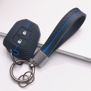 Housse de clé de voiture en silicone avec porte-clés pour Isuzu D Max Mu x V Cross <span class=keywords><strong>Bison</strong></span> <span class=keywords><strong>Rodeo</strong></span> Trooper, porte-clés anti-rayures pour un transport quotidien - Product Image 4