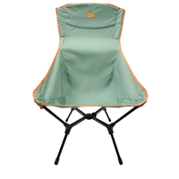 Chaise de camping légère à dossier haut, chaise pliable ergonomique pour une longue assise, anti-déchirure, pour le camping, la pêche et les activités de plein air