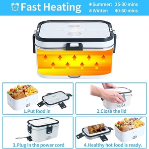 Top Selling 1.5L Stainless Steel Portable Electric Food Container <b>Lunch</b> Box with Carry Bag Promotional Gift <b>Set</b> - Product Image 2