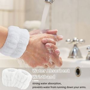 Soft Plush Bow Headband & Wristband Set Water-absorbent Face Wash Spa Hair Hoop Simple Skincare Accessories Gift for Women - Product Image 6