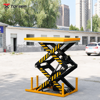 Table élévatrice hydraulique robuste, plateforme en acier haute résistance pour entrepôt et usine