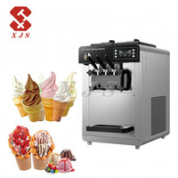 Machine à glaces à trois saveurs automatique de table commerciale, machine à glaces molles, machine à glaces molles