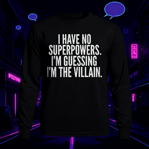 Camiseta de cómic de superhéroe, villano y héroe para nerds y geeks, camiseta promocional de manga larga - Product Image 3