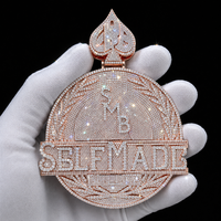 Pendentif Lettre Personnalisée en Argent Sterling 925 Plaqué Or Rose, Moissanite VVS, Style Hip Hop, Bijoux Fins Faits Main