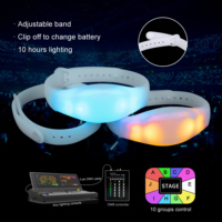 Dokuma Kumaşlı LED Bileklik PULSERA LED Konser Uzaktan Kumandalı Bileklikler Etkinlik LED Bilekliği