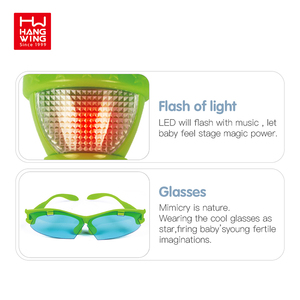 HW TOYS-mini micrófono de música a juego, gafas geniales, batería eléctrica, instrumentos musicales, nuevo producto para niños - Product Image 3