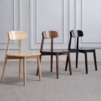 Chaise de salle à manger ergonomique moderne en bois massif avec dossier incurvé et revêtement durable, structure robuste pour la salle à manger à domicile