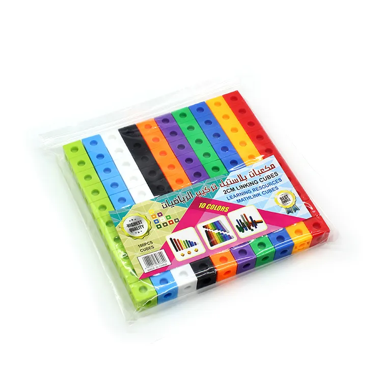 Venta caliente juguete de 2cm de plástico bloques de construcción de juguete Popular vincular cubo juguetes para niños 100pcs