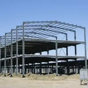 מבנה פלדה מודרני טרומי בעל מפתח גדול, מסגרת פלדה כבדה Q355B, תקן EN, מחסן מתכת טרומי, סדנה, משרד - Product Image 3