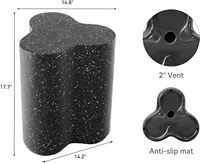 Table d'appoint en oxyde de magnésium en forme de trèfle, table d'appoint décorative en faux terrazzo noir, table d'appoint pour canapé, décoration pour la maison