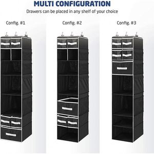 Customized 7-Shelf <b>Collapsible</b> Wardrobe Sturdy Hanging Closet Organizer Drawers Plastic <b>Storage</b> Clothes Bags Organized <b>Storage</b> - Product Image 3