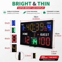 Papan Skor Digital Elektronik Portabel untuk Bola Basket dan Sepak Bola, Layar LED, Timer Hitung Mundur, Papan Skor Multifungsi dengan Shot Clock