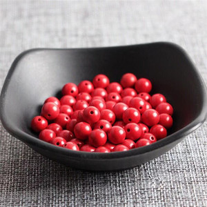 Perles de cinabre élégantes et exquises de 8 mm, naturelles, brûlées et sablées, pour la fabrication de bijoux et bracelets DIY, usage domestique - Product Image 2