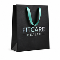 Custom Printed Recyclable White Paperboard Craft Paper Bags Shopping Gift Gold Foil Luxury Ribbon Handle