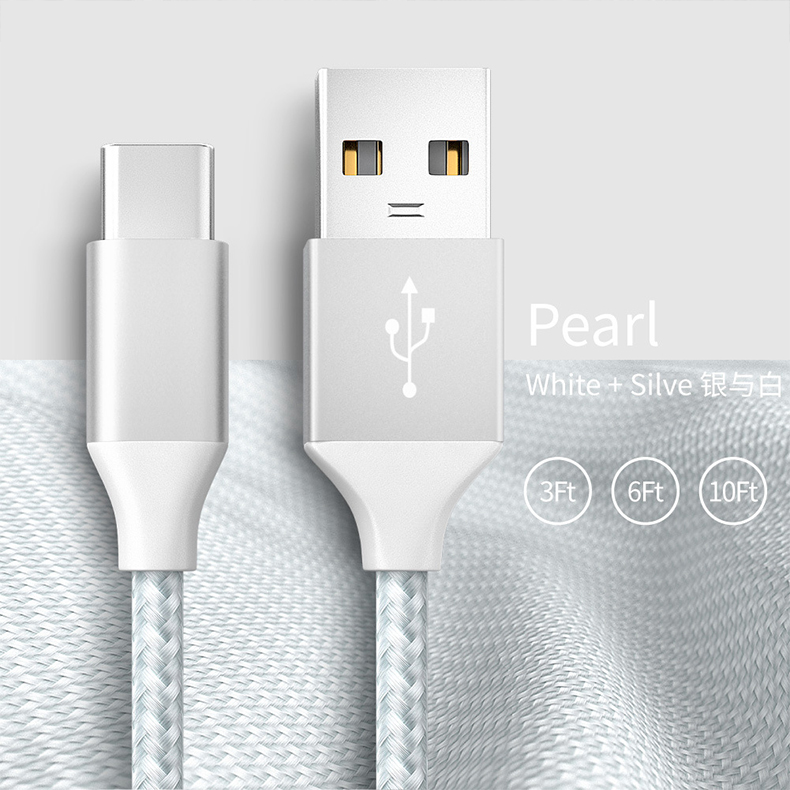 Silver White Braided
