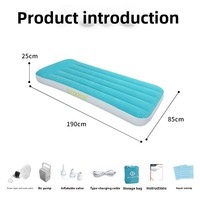 Lit gonflable simple floqué OUTAFUN en PVC, longueur 190 cm, portable, épaissi, anti-humidité, pliable, temporaire pour la maison