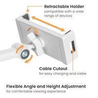 Support de tablette de bureau universel Rotation à 360 degrés Support mobile pliable et pivotant pour tablette intelligente et téléphones portables