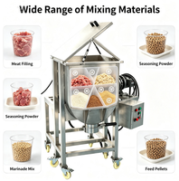 Mélangeur à Vis Robuste en Acier Inoxydable, Capacité 100L, Puissance 1.5kW, Mobile et Horizontal, pour Poudres d'Épices Sèches et Pré-mélanges Alimentaires