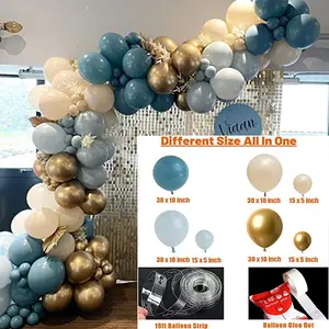 Grosir Set lengkungan balon balon logam lateks dekorasi pernikahan ulang tahun mandi bayi