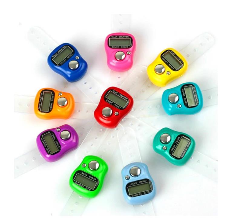 Rechargeable Finger Tally Counter With LCD Display | 6-Digit Hand Counter For Sports, Inventory, Knitting