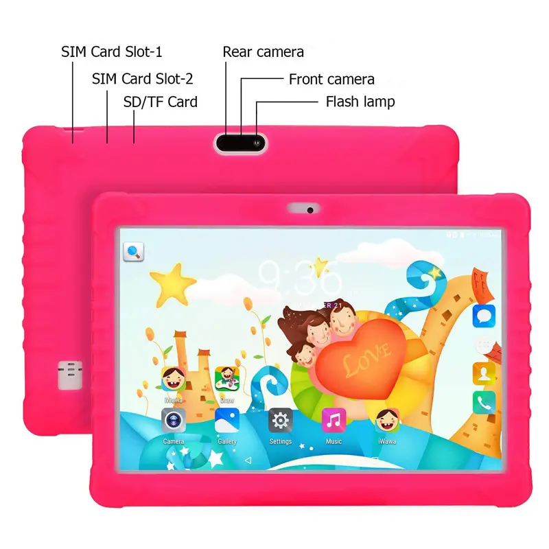 10 inch IPS Screen Children Edition Baby Games Kids Education Pink Android Tablets PC