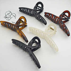 Pinza para el pelo de material PC transfronteriza, horquilla de alta calidad, accesorio para el cabello versátil de tamaño grande, tocado sencillo, venta al por mayor - Elimi - Product Image 1