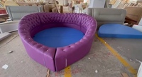Cadre de lit rond moderne et romantique, mobilier de chambre à coucher d'hôtel, 200 cm, 220 cm, revêtement en velours, lit rond avec moteurs électriques