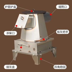 Cast Iron Wood Burning <b>Stove</b> For Farmhouse Heating And Cooking With Chimney Design - Product Image 2