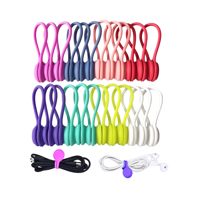 Reusable Sustainable Multifunction Magnetic Cable Clips Strong Magnet Bundling Organizer for Headphone/USB Cables Keychain