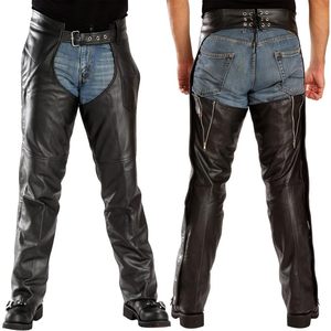 2025 LKM5721 Men's Premium Leather <b>Motorcycle</b> Biker Rider Chaps Black Easy Fit-50 Inches <b>Auto</b> <b>Racing</b> <b>Wear</b> - Product Image 3