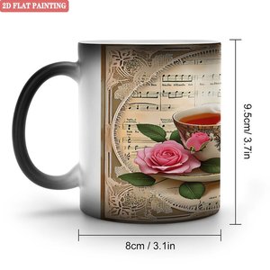 Modern Luxury Home Tabletop Mug Frosted Black 11oz <b>Ceramic</b> Heat Sensitive Magic <b>Cup</b> - Product Image 1
