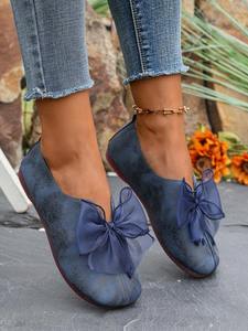 <span class=keywords><strong>Ballerine</strong></span> da Donna Casual Tinta Unita <span class=keywords><strong>con</strong></span> Suola Morbida e Punta Rotonda, Decorazione a Fiocco, Mocassini Slip-On alla Moda RX RX-119 - Product Image 3