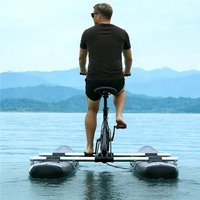Vélo aquatique gonflable, vélo flottant en PVC, couleur bleue, équipement de divertissement pour parc aquatique, logo personnalisé imprimé