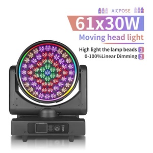 AICPOSE Vente directe usine 61X30W RGBW Lyre motorisée pour DJ, mariage, événement, Lyre motorisée LED Bee Eye - Product Image 1