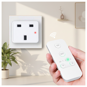 Enchufe Inalámbrico de 15A para Reino Unido, Ahorro de Energía, 1500W, LED, Impermeable, Control Remoto, Enchufe Británico con Temporizador de Cuenta Regresiva para <span class=keywords><strong>Calentador</strong></span> de Agua - Product Image 1