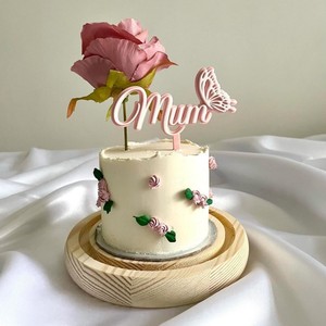 Acrylic <b>Cake</b> Topper Mum Butterfly <b>Cake</b> Decor Mother's Day Birthday Plugin 9cm Wide <b>Cake</b> <b>Decorating</b> <b>Supplies</b> - Product Image 1