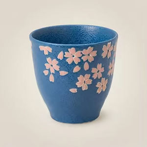 Tazas de té de porcelana hechas a mano, auténticas, japonesas, de cerámica azul Sakura, al por mayor. - Product Image 1