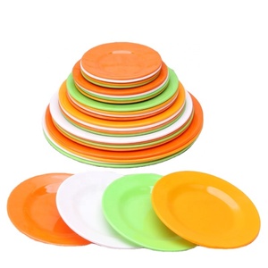 Assiette à dîner ronde de couleur Pure en mélamine salade Steak assiette à collation hôtel Restaurant cuisine <span class=keywords><strong>vaisselle</strong></span> - Product Image 1
