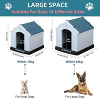 Rumah Anjing Plastik Luar Ruangan yang Kuat, Lucu, Besar, Tahan Air, Bernapas, Tahan Angin, Villa Hewan Peliharaan yang Kokoh, Kunci Aman, Tahan Cuaca