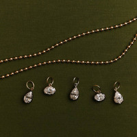 Collier avec pendentif goutte d'eau en plaqué or européen et américain
