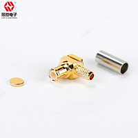 Connecteur MCX mâle plaqué or à angle droit à sertir 50 Ohms DC-3GHz pour câble RF RG316 RG174 VSWR 1.20 max Température 55~+155°C Connexions de câblage