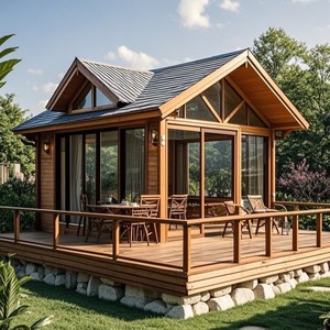 Cabane d'été moderne en bois, bois traités sous pression, pour camping et complexe hôtelier, personnalisable - Product Image 1