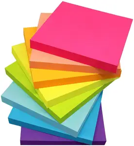 Bloc de notas adhesivas de 3x3 pulgadas, conjunto de notas adhesivas con logotipo personalizado en 8 colores, fácil de poner, para oficina y hogar, gran oferta