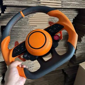 Pour <span class=keywords><strong>Audi</strong></span> A3 8V A4 B8 B9 S3 S4 S5 Rs5 Rs3 Rs4 A5 B9 Volant vraiment en cuir personnalisé avec boutons et palettes - Product Image 5