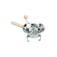 Sans BPA 20cm En Acier Inoxydable Manuel Miroir Poli Écologique Pliant Support Bois Insert Pomme De Terre Fruits Légumes Outils