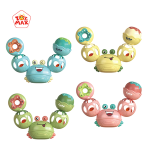 Jouet sensoriel gonflable en plastique ABS, griffe de crabe de dessin animé souple avec <span class=keywords><strong>hochet</strong></span> pour bébé et tout-petit, fonction interactive de torsion et de secouage - Product Image 1