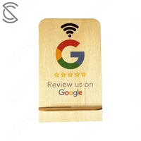 Support de commentaires Google personnalisé en bois sans contact NFC NTAG213/215, écologique, pour un regain de commentaires d'entreprise instantané